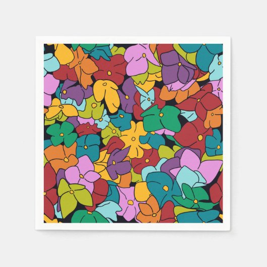 1960年のカラーパレインスパイアット抽象芸術 スタンダードカクテルナプキン (正面)