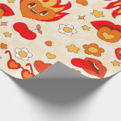 1960年のグルーヴポップ・アートのアールバレンタイン炎の情熱 ラッピングペーパー (角)