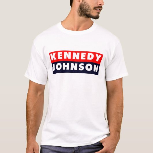 1960年のケネディジョンソンのバンパーステッカー Tシャツ (正面)