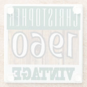 1960年の名前ガラスコースターヴィンテージ ガラスコースター (裏面)