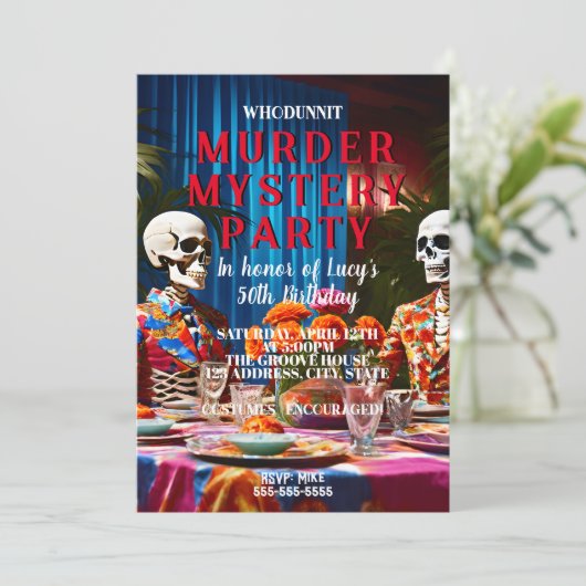 1960年の殺人事件の謎1960年スタイルディナーパーティー 招待状 (スタンド正面)