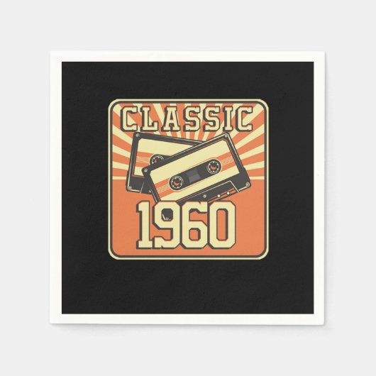 1960年の第60回誕生日男性へギフトと女生まれ人の贈り物 スタンダードカクテルナプキン (正面)