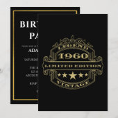 1960年の誕生日パーソナライズされたパーティーへの招待 招待状 (正面/裏面)