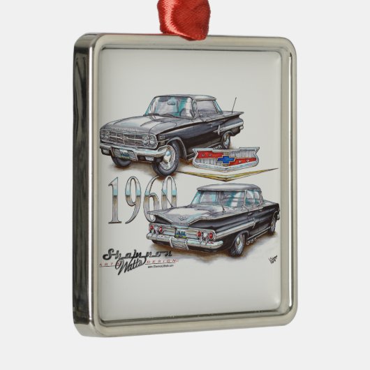 1960年のChevyのインパラはセダンを遊ばします メタルオーナメント (右)