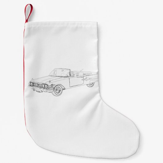 1960年のChevyのインパラ スモールクリスマスストッキング (正面)