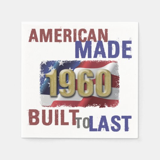 1960年アメリカンメイド60誕生日 スタンダードカクテルナプキン (正面)