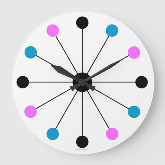 1960年モダン代レトロ壁時計 ラージ壁時計 (正面)