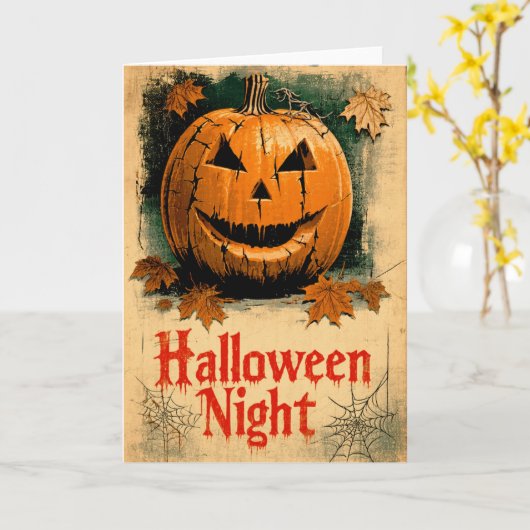 1960年代にインスパイアされたハロウィングラフィックシリーズ カード (黄色い花)