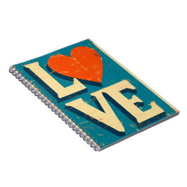 1960年代にインスパイアされたLOVEグラフィック ノートブック