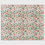 1960年代のオーナメントクリスマスとクッキー ラッピングペーパー (フラット)