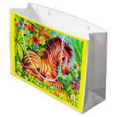 1960年代のカラフル・ゼブラ印刷 ラージペーパーバッグ (裏面アングル)