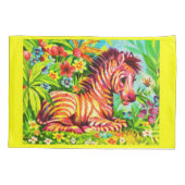 1960年代のカラフル・ゼブラ印刷 枕カバー (裏面)