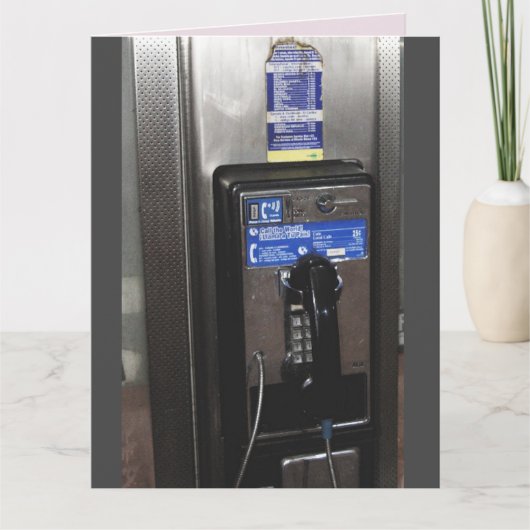 1960年代のキッド電話ブース誕生日カード カード (正面)