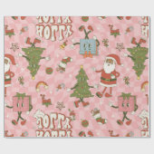 1960年代のグルーヴな黒いサンタアフリカクリスマス ラッピングペーパー (フラット)