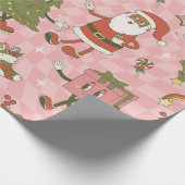 1960年代のグルーヴな黒いサンタアフリカクリスマス ラッピングペーパー (角)