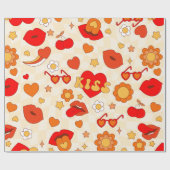 1960年代のグルーヴポップ・アートのァートキス ラッピングペーパー (フラット)