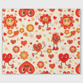 1960年代のグルーヴポップ・アートのアールのワファンキーレンティーズ ラッピングペーパー (フラット)