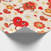 1960年代のグルーヴポップ・アートのアールのワファンキーレンティーズ ラッピングペーパー (角)