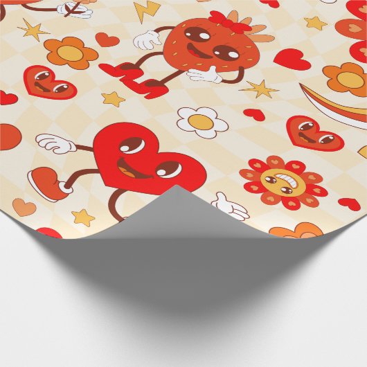 1960年代のグルーヴポップ・アートのアールのワファンキーレンティーズ ラッピングペーパー (角)