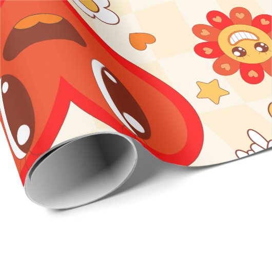 1960年代のグルーヴポップ・アートのアールのワファンキーレンティーズ ラッピングペーパー (ロールコーナー)