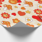 1960年代のグルーヴポップ・アートのアールバレンタインのキノコ舌 ラッピングペーパー (角)