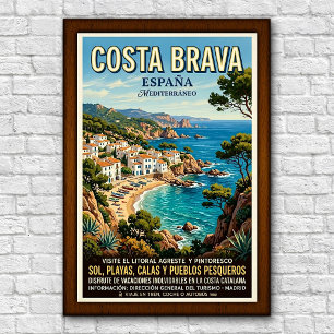 1960年代のコスタ・ブラバ スペイン旅行ポスター ポスター