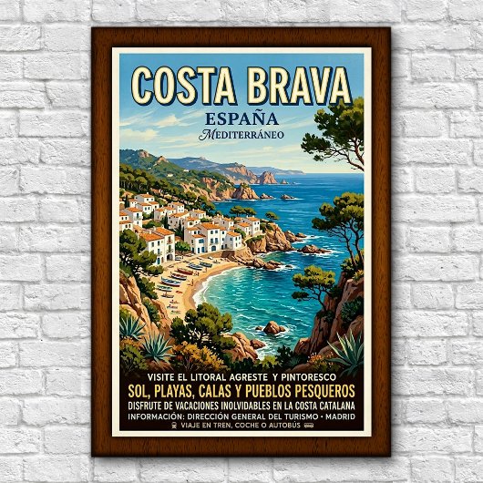 1960年代のコスタ・ブラバ スペイン旅行ポスター ポスター