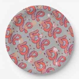 1960年代のスタイルと紙吹雪 ペーパープレート