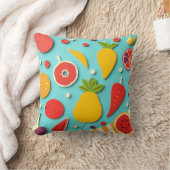 1960年代のスタイルフルーツコラージュ クッション (ブランケット)