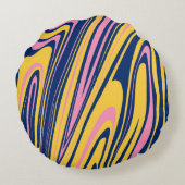 1960年代のスタイル波の背景。波状サイケド ラウンドクッション (裏面)