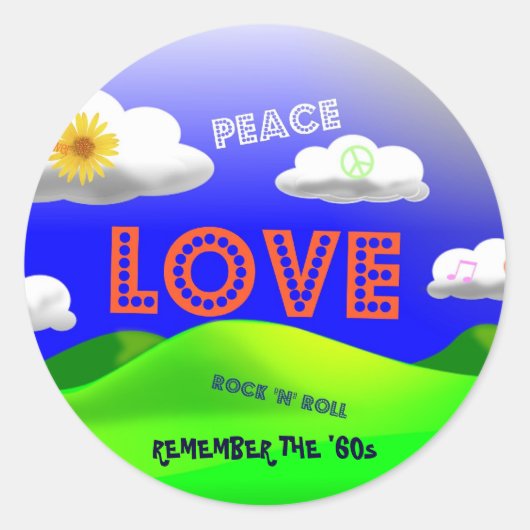 1960年代のステッカーを思い出す ラウンドシール (正面)