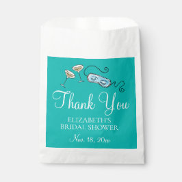 1960年代のティファニーブルーの可愛いウェディングシャワーデザイン フェイバーバッグ