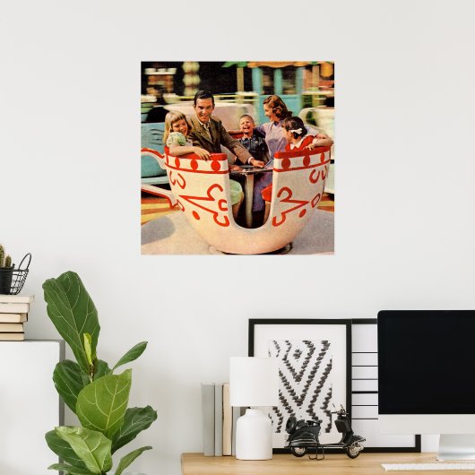 1960年代のティーカップに乗る遊園地 ポスター (ホームオフィス)