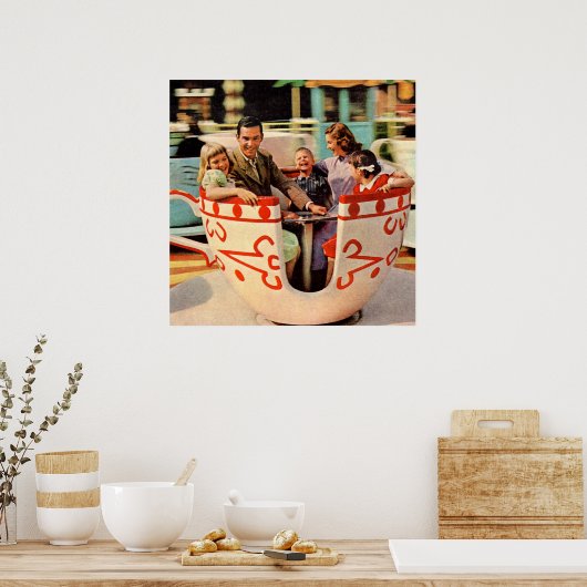 1960年代のティーカップに乗る遊園地 ポスター (キッチン)