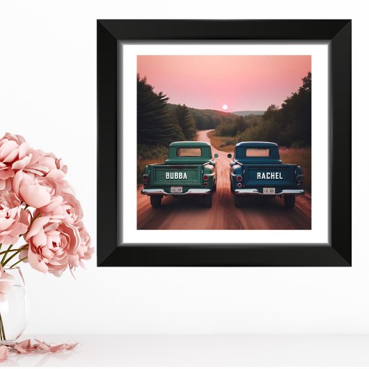 1960年代のトラックと名前をカスタムする フォトプリント