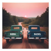 1960年代のトラックと名前をカスタムする フォトプリント (正面)