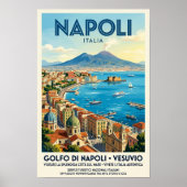 1960年代のナポリ イタリア旅行ポスター ポスター (正面)