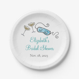 1960年代のハンドイラストがかわいいガールたちのおしゃれなコックテールパーティー ペーパープレート