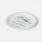 1960年代のハンドイラストがかわいいガールたちのおしゃれなコックテールパーティー ペーパープレート (アングル)