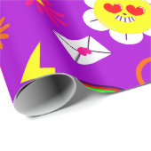 1960年代のバレンタイン平和のサイングルーヴ・レインボー ラッピングペーパー (ロールコーナー)