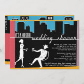 1960年代のヒップスタ結婚ーかブライダルシャワーの招待 招待状 (正面/裏面)