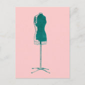 1960年代のファッションレトロ予測できなドレス型枠 ポストカード (正面)