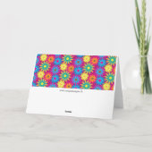 1960年代のフラワーパワーカラフルフローラパタモダンーン サンキューカード (裏面)