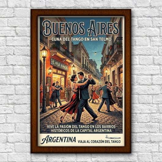 1960年代のブエノスアイレス、アルゼンチン 旅行 ポスター