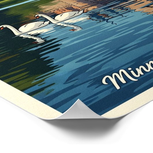 1960年代のブルージュ、ベルギーのヴィンテージ旅行ポスター ポスター (角)