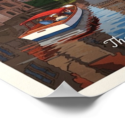 1960年代のブルージュ、ベルギーのヴィンテージ旅行ポスター ポスター (角)