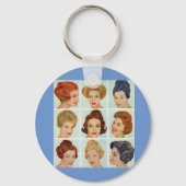1960年代のヘアスタイルグリッド キーホルダー (正面)