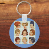 1960年代のヘアスタイルグリッド キーホルダー (正面)