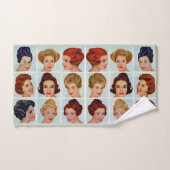 1960年代のヘアスタイルグリッド バスタオルセット (ハンドタオル)