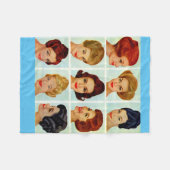 1960年代のヘアスタイルグリッド フリースブランケット (正面(横))